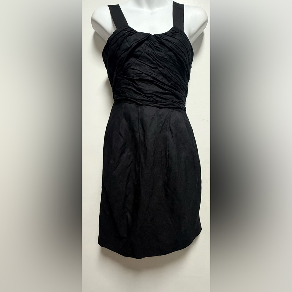J. Crew Black Ruched Sheath Mini Dress